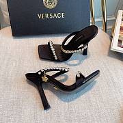 Versace Medusa Rhinestone Mules in Black - 5