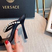 Versace Medusa Rhinestone Mules in Black - 4