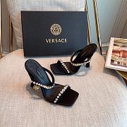 Versace Medusa Rhinestone Mules in Black - 3