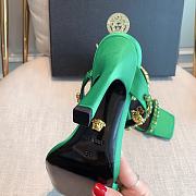 Versace Medusa Rhinestone Mules in Green - 6