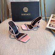 Versace Medusa Rhinestone Mules in Pink - 5