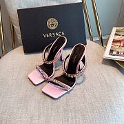 Versace Medusa Rhinestone Mules in Pink - 3