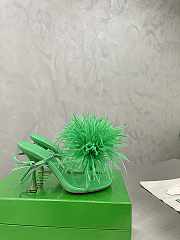 Bottega Veneta Green Feather Dot Pumps - 1