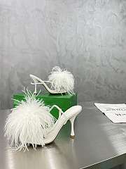 Bottega Veneta White Feather Dot Pumps - 6