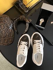 Fendi Force Brown fabric and leather low tops - 3