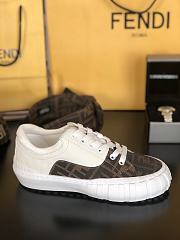 Fendi Force Brown fabric and leather low tops - 2