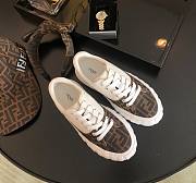 Fendi Force Brown fabric and leather low tops - 1