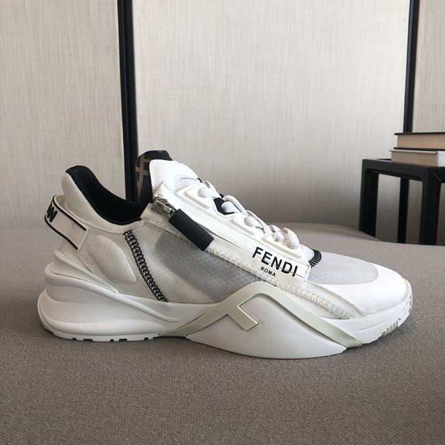 Fendi Flow White nylon and suede low tops - 1