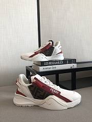 Fendi Flow White Red nylon and suede low-tops - 1