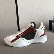 Fendi Flow White Red nylon and suede low-tops - 6