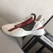 Fendi Flow White Red nylon and suede low-tops - 4