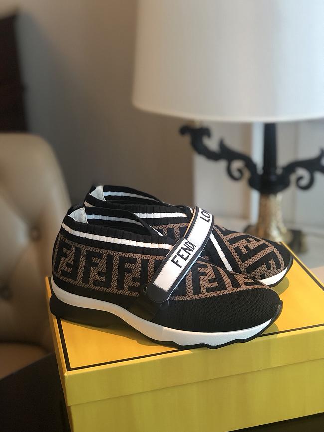 Fendi Black fabric sneakers - 1