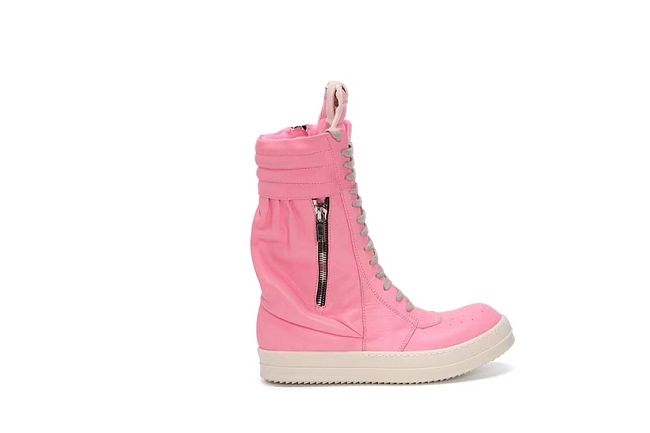 Rick Owens Leather Sneaker Boots in Pink - 1