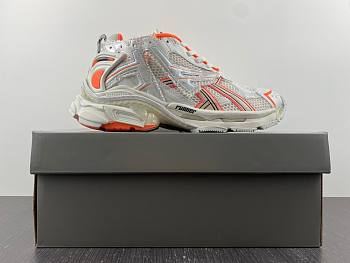 Balenciaga Runner Trainers in neon orange and off-white mesh and nylon 677402W3RBM9770