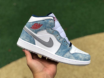 Air Jordan 1 Mid French Blue Fire Red DN3706-401