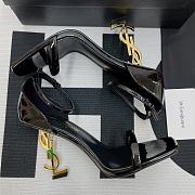 SANDALS WITH NARROW STRAPS AND METAL INTERLOCKING YSL MONOGRAM HEEL - 5