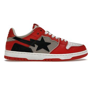 A Bathing Ape Bape SK8 Sta Red Grey 1I80-191-010/1I80-291-010