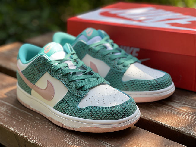 Nike Dunk Low Snakeskin Washed Teal Bleached Coral DR8577-300 - 1