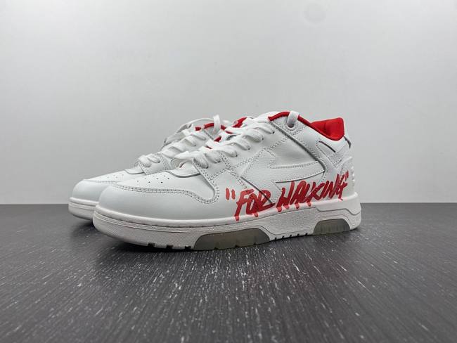 OFF-WHITE Out Of Office OOO Low Tops White Red OMIA189S23LEA0030125 - 1