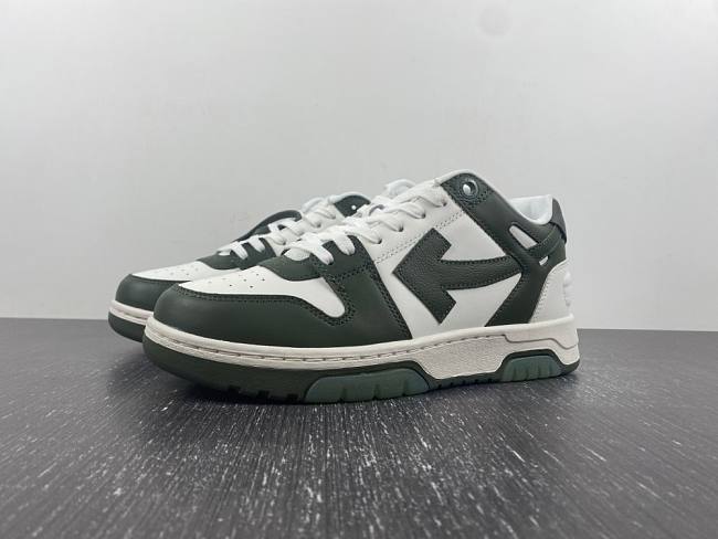 OFF-WHITE Out Of Office OOO Low Tops White Khaki OMIA189S23LEA0015901 - 1