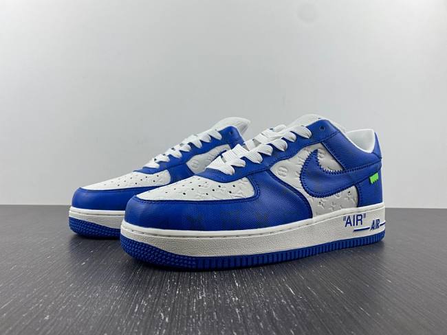 Louis Vuitton Nike Air Force 1 Low By Virgil Abloh White Royal 1A9VAO - 1