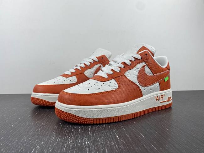 Louis Vuitton Nike Air Force 1 Low By Virgil Abloh White Orange - 1