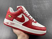 Louis Vuitton Nike Air Force 1 Low By Virgil Abloh White Red 1A9VA7 - 2