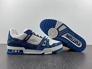 Louis Vuitton LV Trainer Monogram Denim White Blue 1A9JGU - 5