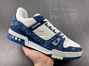 Louis Vuitton LV Trainer Monogram Denim White Blue 1A9JGU - 2