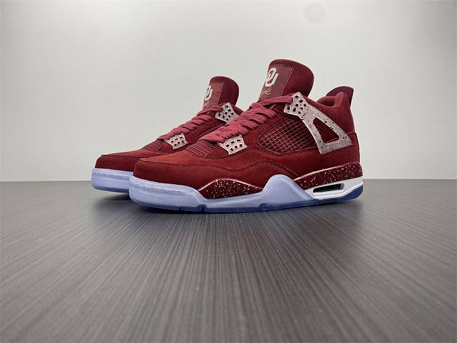 Air Jordan 4 Retro Oklahoma Sooners PE SU18 MNJDLS 731 LN3 - 1