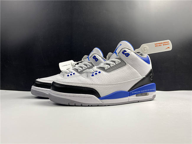 Air Jordan 3 Retro White Blue Basketball CT8532-040 - 1