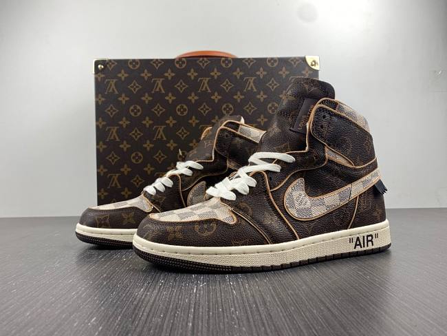 Nike Air Jordan 1 High x Off White NRG Coffee Brown Louis Vuitton AQ0818-158 - 1