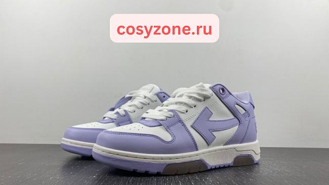 OFF-WHITE Out Of Office Calf Leather White Lilac (Women's) OWIA259F22LEA0010136 - 1