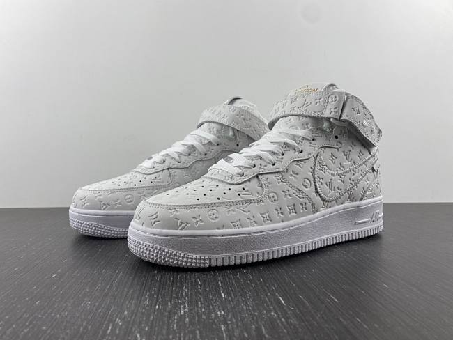 NIKE AIR FORCE 1 MID X LOUIS VUITTON BY VIRGIL ABLOH WHITE MS0222 - 1