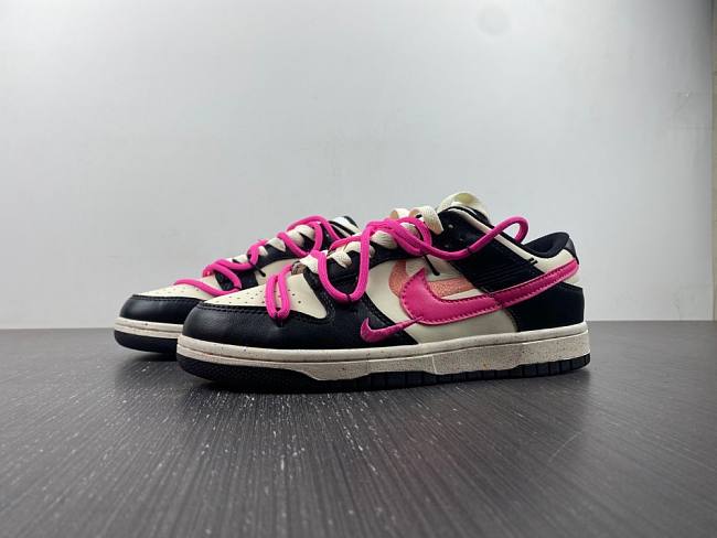 Nike Dunk Low Black White Pink Multi Color FD4623-134 - 1