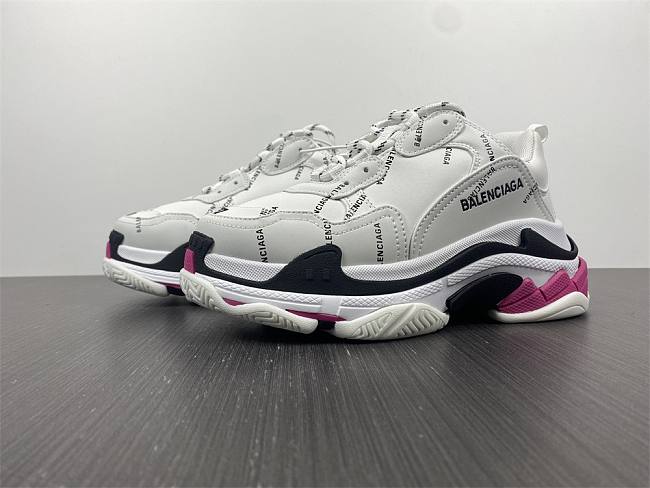 Balenciaga Triple S Sneaker 'Allover Logo - White Pink' 536737 W2FA4 9155 - 1