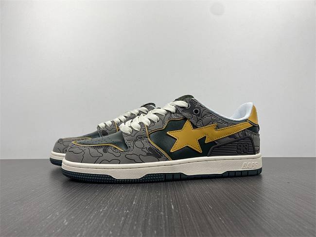 A Bathing Ape Bape SK8 Sta Grey Mustard Yellow 001FWH801007_GRN_A - 1