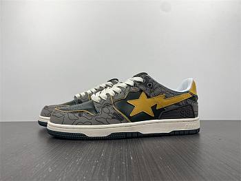 A Bathing Ape Bape SK8 Sta Grey Mustard Yellow 001FWH801007_GRN_A