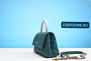 Chanel Coco Handle Caviar Skin 2WAY Handbag with Green Gold Metal IC Chip A2094327 - 5