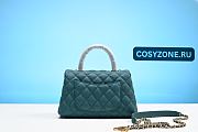 Chanel Coco Handle Caviar Skin 2WAY Handbag with Green Gold Metal IC Chip A2094327 - 6