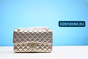 Chanel Metallic Gold Quilted Lambskin Mini Rectangular Classic Flap Black Hardware - 1