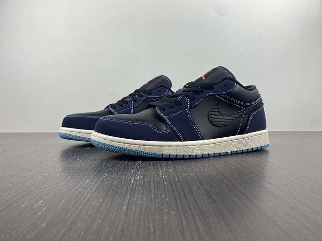 Nike Air Jordan 1 Low Navy Black Snakeskin FJ5478-010 - 1