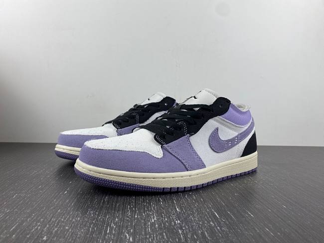 Air Jordan 1 Low Craft Cement Purple White & Black DZ4135-002 - 1