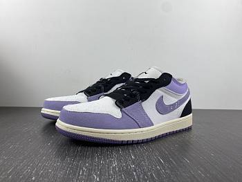 Air Jordan 1 Low Craft Cement Purple White & Black DZ4135-002