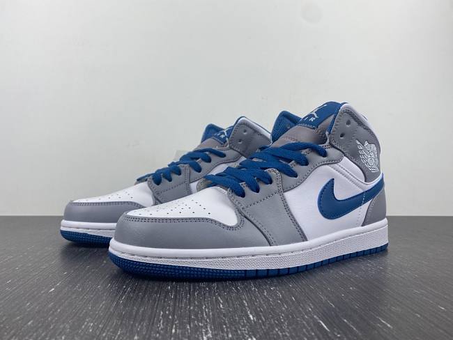 Air Jordan 1 Mid True Blue Cement (GS) DQ8423-014 - 1