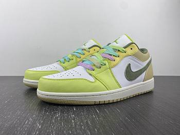 Air Jordan 1 Low Sail White Oil Green (Women's) FD9906-131