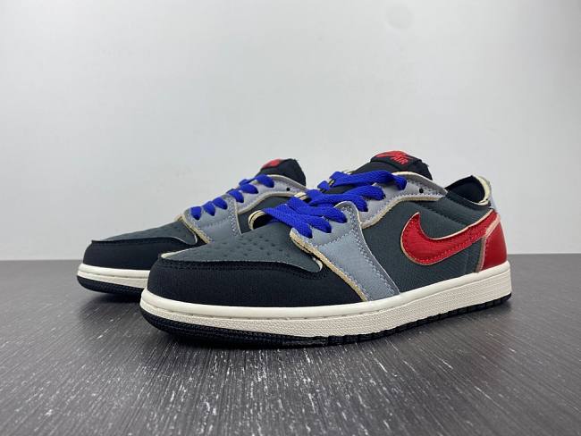 Air Jordan 1 Low Og Ex Blackdark Smoke Grey-Red DV0982-006 - 1