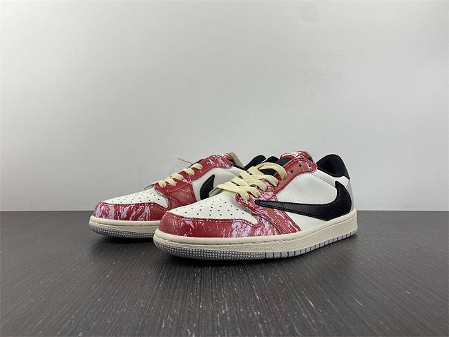 Travis Scott x Air Jordan 1 Low OG Red White Black - 1