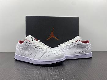 Air Jordan 1 Low White Gym Red Black (GS) 553560-164