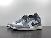 Air Jordan 1 Mid White Grey Black Tiger 554724-172  - 1